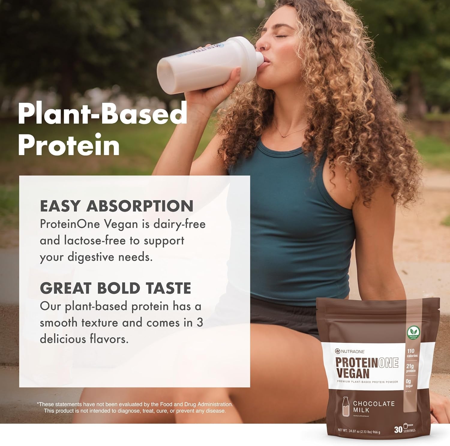 Proteinone Vegan Plant-Based Protein Powder Vegan Protein Powder, Dairy-Free, Pea and Rice Protein (Chocolate Milk)