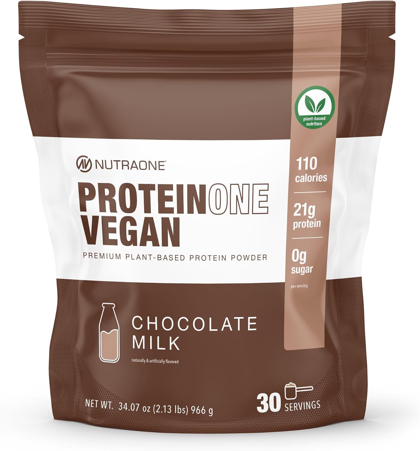 Proteinone Vegan Plant-Based Protein Powder Vegan Protein Powder, Dairy-Free, Pea and Rice Protein (Chocolate Milk)