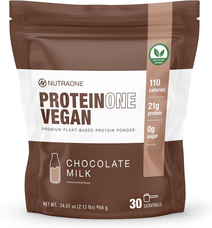 Proteinone Vegan Plant-Based Protein Powder Vegan Protein Powder, Dairy-Free, Pea and Rice Protein (Chocolate Milk)