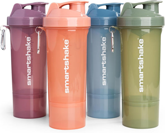 SLIM 4 Pack 400 Ml/13.5 Oz Protein Shaker Bottle | Silent Mixing | Leak-Proof Shaker Bottle | Shaker Cups for Protein Shakes | Gym Shaker Bottle | Bpa-Free, Dishwasher Safe | Multicolor